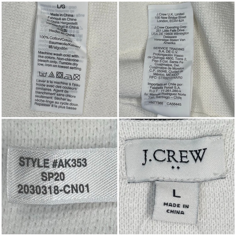 J. Crew Women's White and Black Open Front Cardigan Sweater - Picture 6 of 8